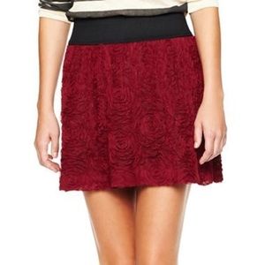 Stoosh Fall Rose Red Circle/Skater Skirt size L
